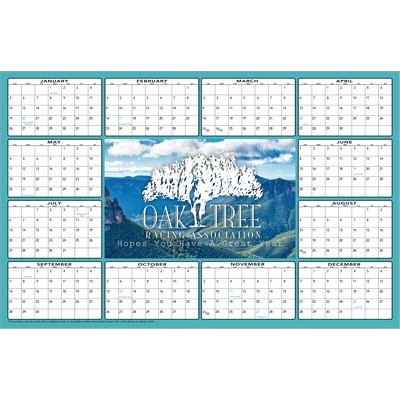 Full Color Premium Plastic Write-on/ Wipe-off Wall Calendar