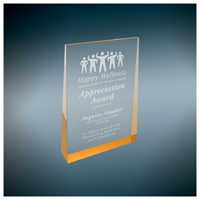 4.5" X 7" Gold Acrylic Wedge Award