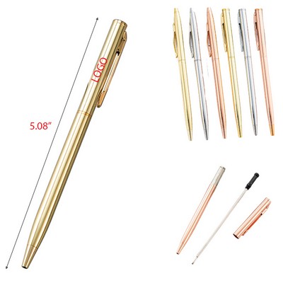 Slim Twist Action Metal Ballpoint Pen