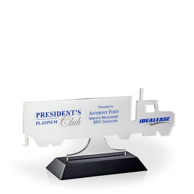 18-Wheeler Semi-Truck Award with Black Wood Base - UV Print