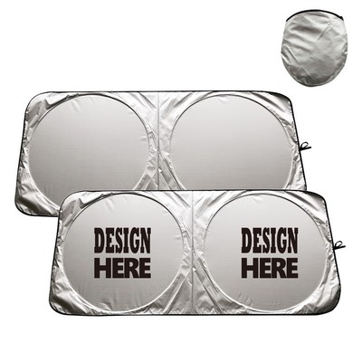 Foldable Polyester Car Windshield Sun Shade with Pouch MOQ50