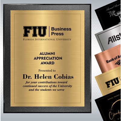 Piano Carbon Fiber Finish Plaque w/Choice of Single Plate (7" x 9")