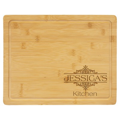 13.75" x 11" Bamboo Cutting Board with Drip Ring
