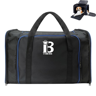 Oxford Large Collapsible Travel Puppy Cross-body Bag Black