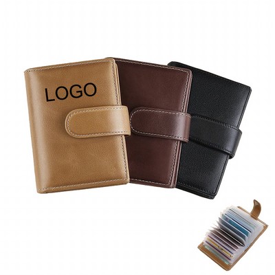 RFID Leather PU Professional Business 25 Credit Card Capacity Holder Organizer Booklet