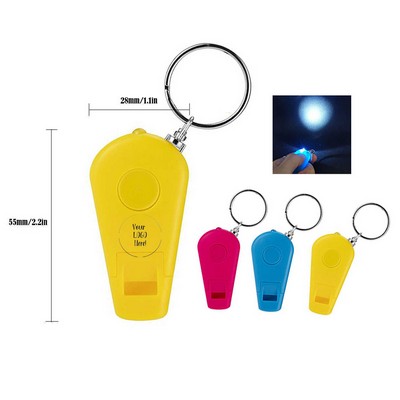 Mini LED Light With Whistles Key Chain