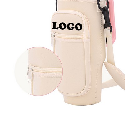 Water Bottle Carrier Bag With Phone Pocket For 40Oz
