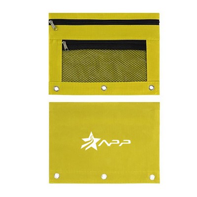 3-Ring Binder Pencil Pouch w/Zipper