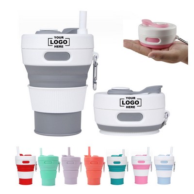 15.2 Oz. Silicone Folding Coffee Cup w/Carabiner