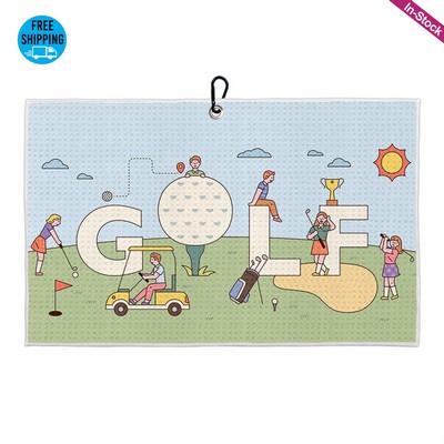 Edge to Edge Sublimation 480GSM Microfiber Waffle Golf Towel