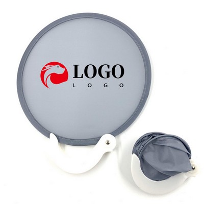 Foldable Flying Disc Handheld Fans With Storage Pouch