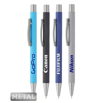 Union Printed - Rubber Coated Metal Pens - 1 Color Logo