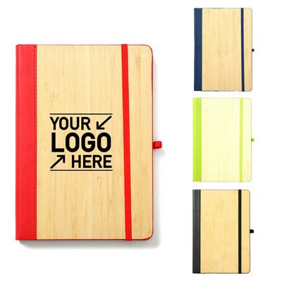 Bamboo Cover Notebook w/Pen Holder