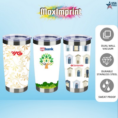 MaxImprint 20oz Stainless Steel Vacuum Tumbler with Lid