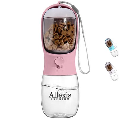 10 oz Water Bottle with Pet Food Storage