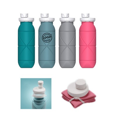 20oz Foldable Silicone Eco Water Bottle