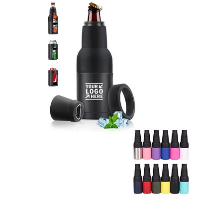 3-in-1 Stainless Steel 12 oz Insulated Can and Bottle Cooler