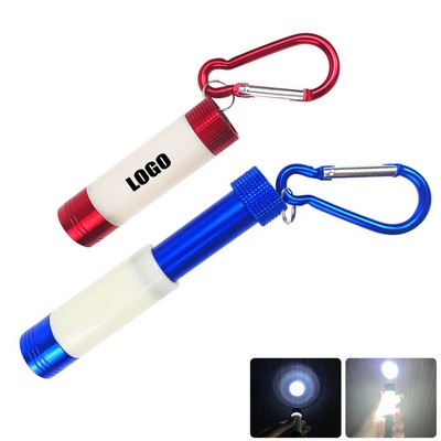 Stretchable LED Flashlight With Carabiner Transformable Mini Lantern And Keychain