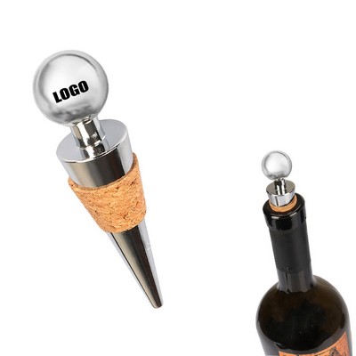Elegant Ball Top Wine Oak Cork Bottle Stopper