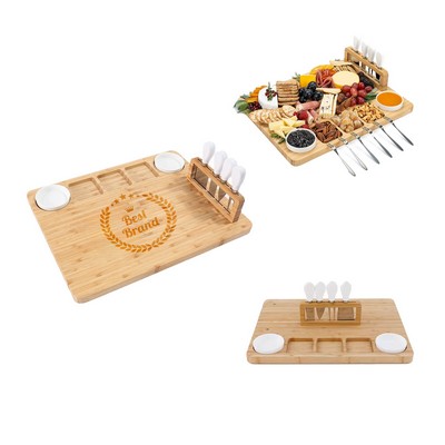 Bamboo Cheese Board With Cutter Set