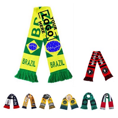 Acrylic Knit Tassel Fan Scarf