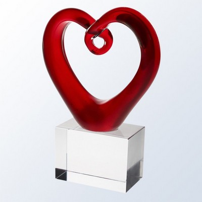 Red Heart Award w/Clear Base