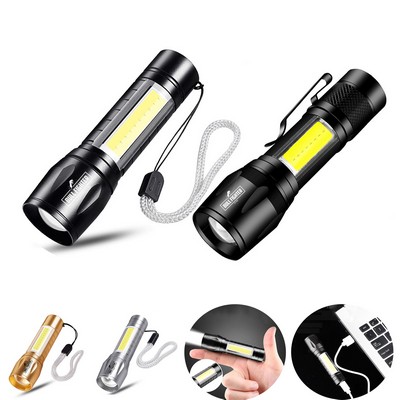 Mini Flashlight Alloy Zoom Side Light