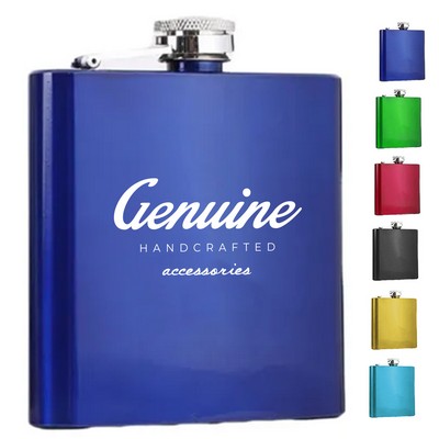 6oz Stainless Steel Captive-Top Pocket Flask
