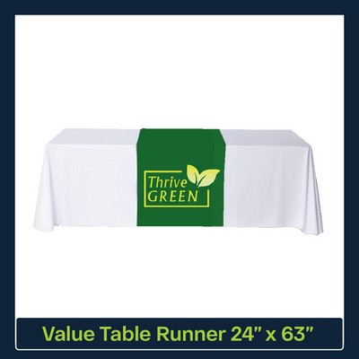 Value 24"Wx 63"L Table Runner Full Color Print Dye Sublimation (Full Coverage Dye Sublimation)