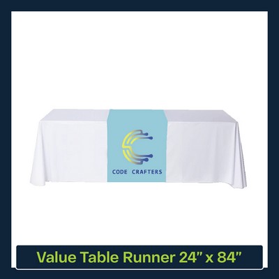 Value 24"W x 84"L Table Runner Full Color Print Dye Sublimation (Full Coverage Dye Sublimation)