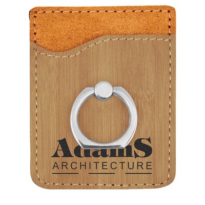 Leatherette Phone Wallet with Ring