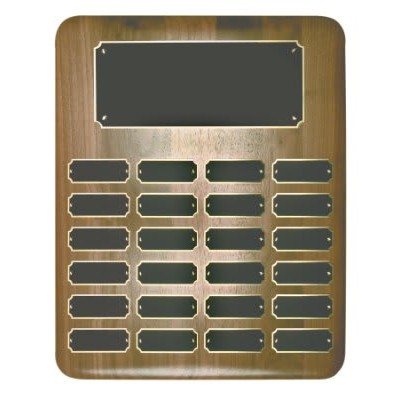 24 Plate Genuine Walnut Elliptical Edge Perpetual Plaque