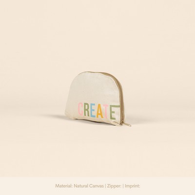 Natural Canvas Glam Clam Pouch