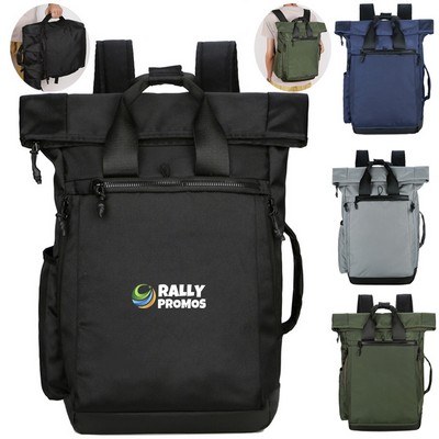 15.6" Laptop Backpack Roll Top School Bag