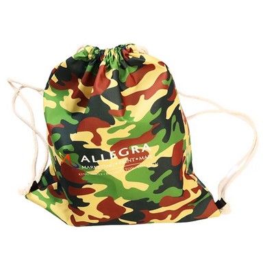 15"x 18" Full Color Cotton Drawstring Backpack