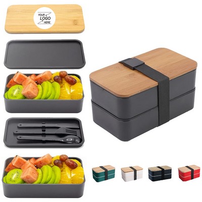 All-in-One Stackable Lunch Box with 2 Layers.
