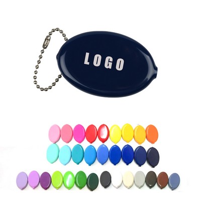 Oval Coin Purse with Chain