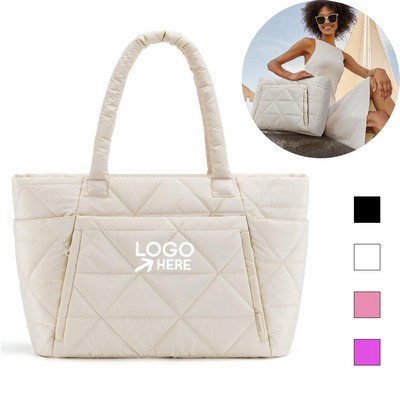 Stylish Quilted Tote Bag For Work, Travel & Daily Use