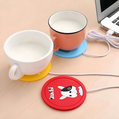Hot Wholesale Cute Cartoon USB Heating Mat Mug Coffee Warmer Keep Temperature Silicone Pad Safely