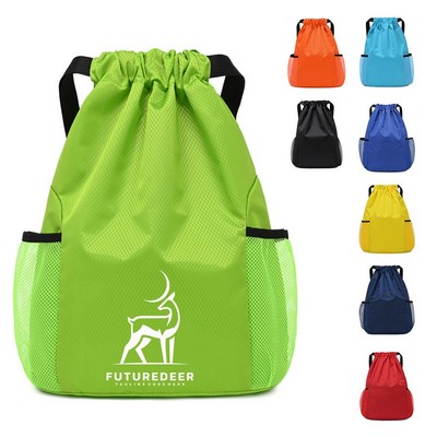 Drawstring Backpack with Two Pocket