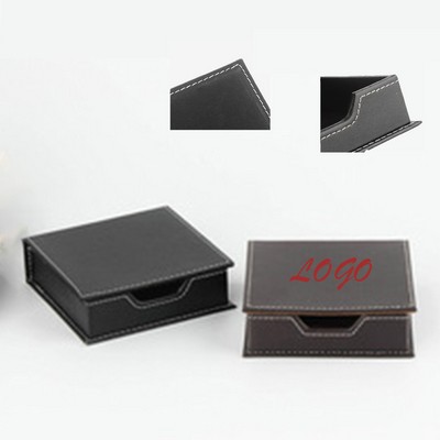 Business Leather Desktop Sticky Note Holder, Creative Coin Key Name Card Storage