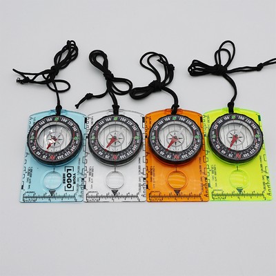 Hiking Compass with Map Scale and Navigation Ruler.