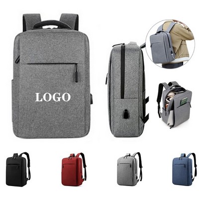USB Charging Backpack - Polyester & Multi-Compartment