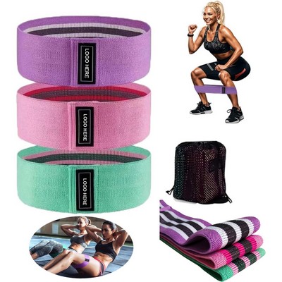 Assistance Bands Set Fitness 3 Levels Fabric Resistance Bands for Muscle Training