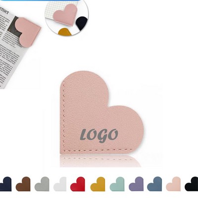 Creative Minimalist PU Leather Heart Bookmark