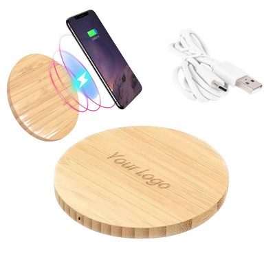 15W Bamboo Wireless Charging Pad