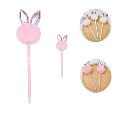 Cute Plush Rabbit Ears Ballpoint Pen/Cute Plush Love Heart Ballpoint Pen