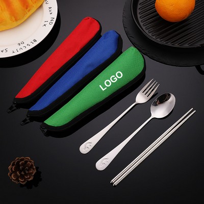Stainless Steel Cutlery with Carrying Bag