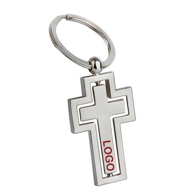 Cross Shaped Spinning Keychain