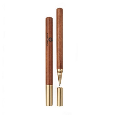 Wooden Ballpoint Pen with Brass Cap